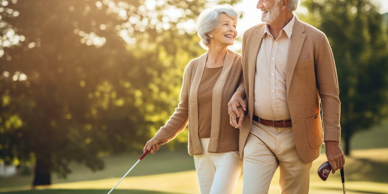 Deux personnes âgées à la nature