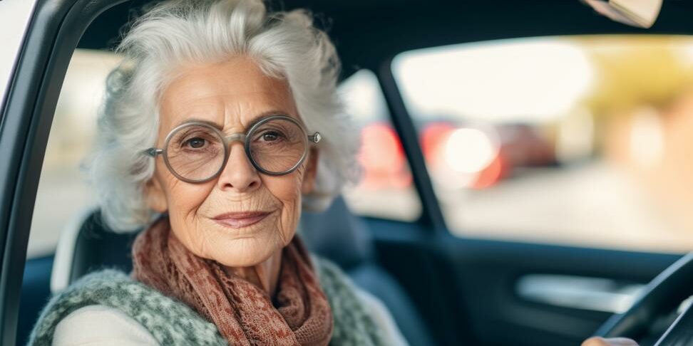 Une Dame se profite de service de transport confort