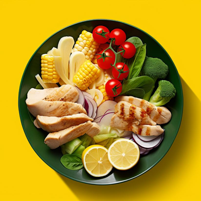 Un plat qui reprisant la nourriture saine favorable aux personnes âgées